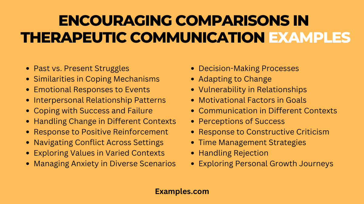 encouraging comparisons in therapeutic communication examples