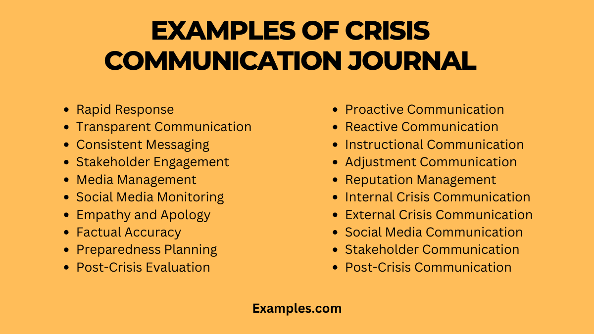 example of crisis communication journal