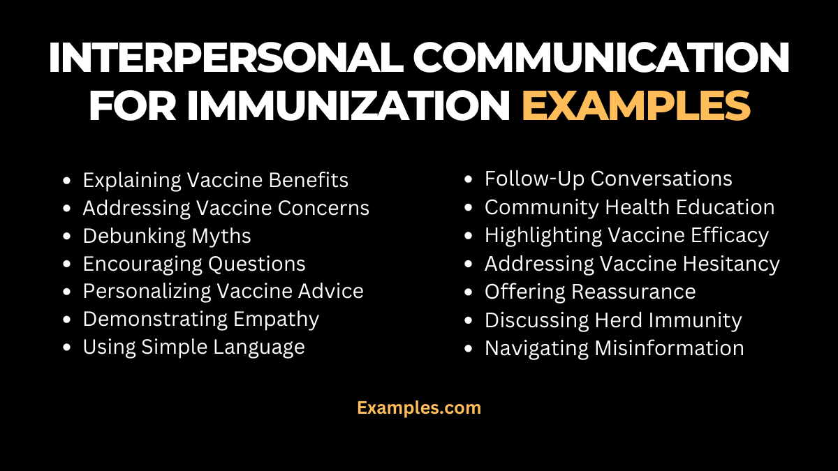 examples interpersonal communications for immunization