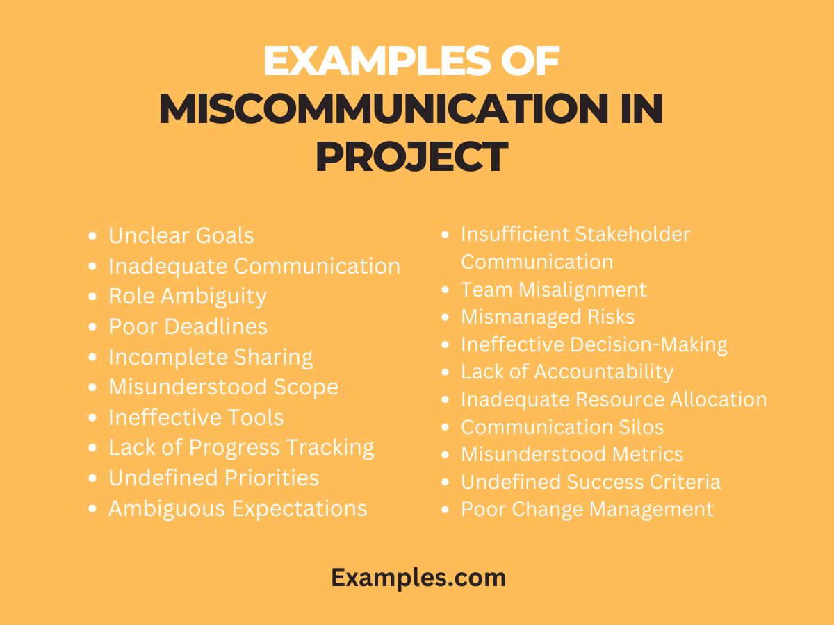 examples miscommunication in project 1