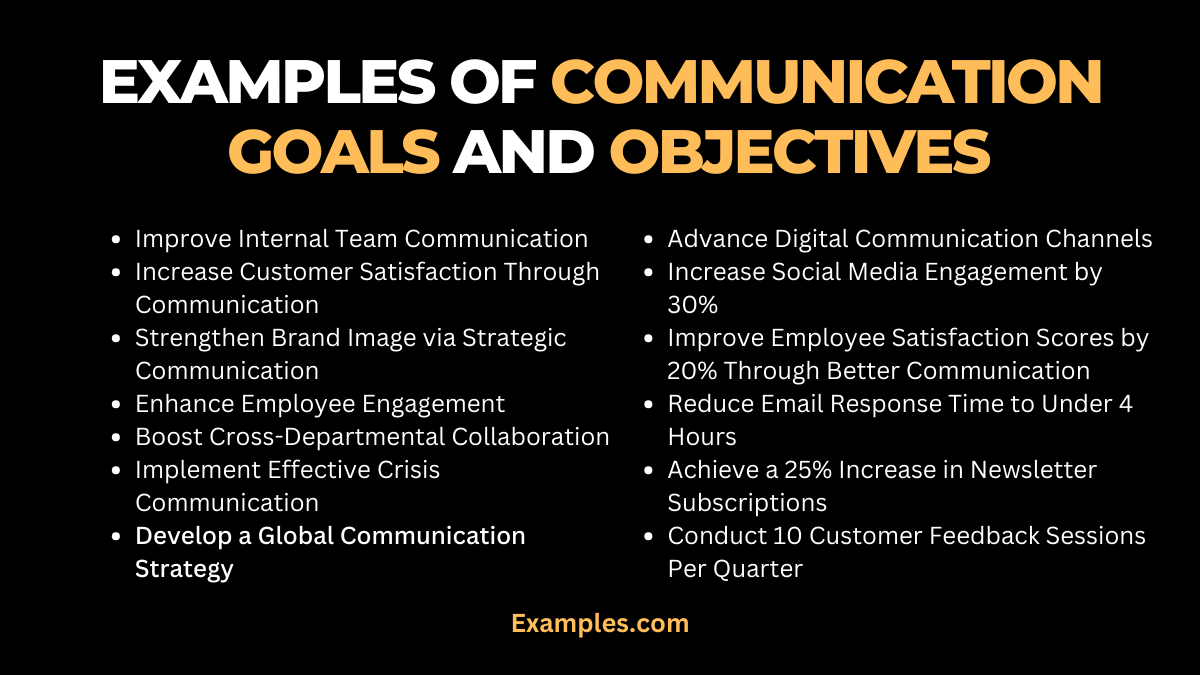examples of communication goals and objectives