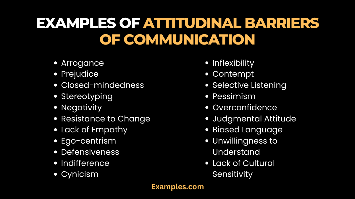 examples of attitudinal barriers of communication