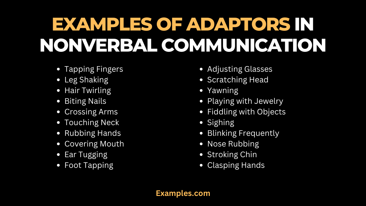examples of adaptors in nonverbal communication