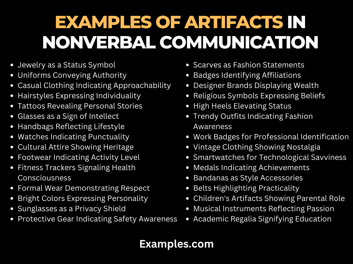 Artifacts in Nonverbal Communication - 29+ Examples