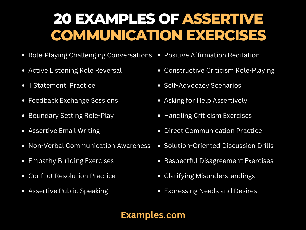 Assertive Communication Exercises - 19+ Examples