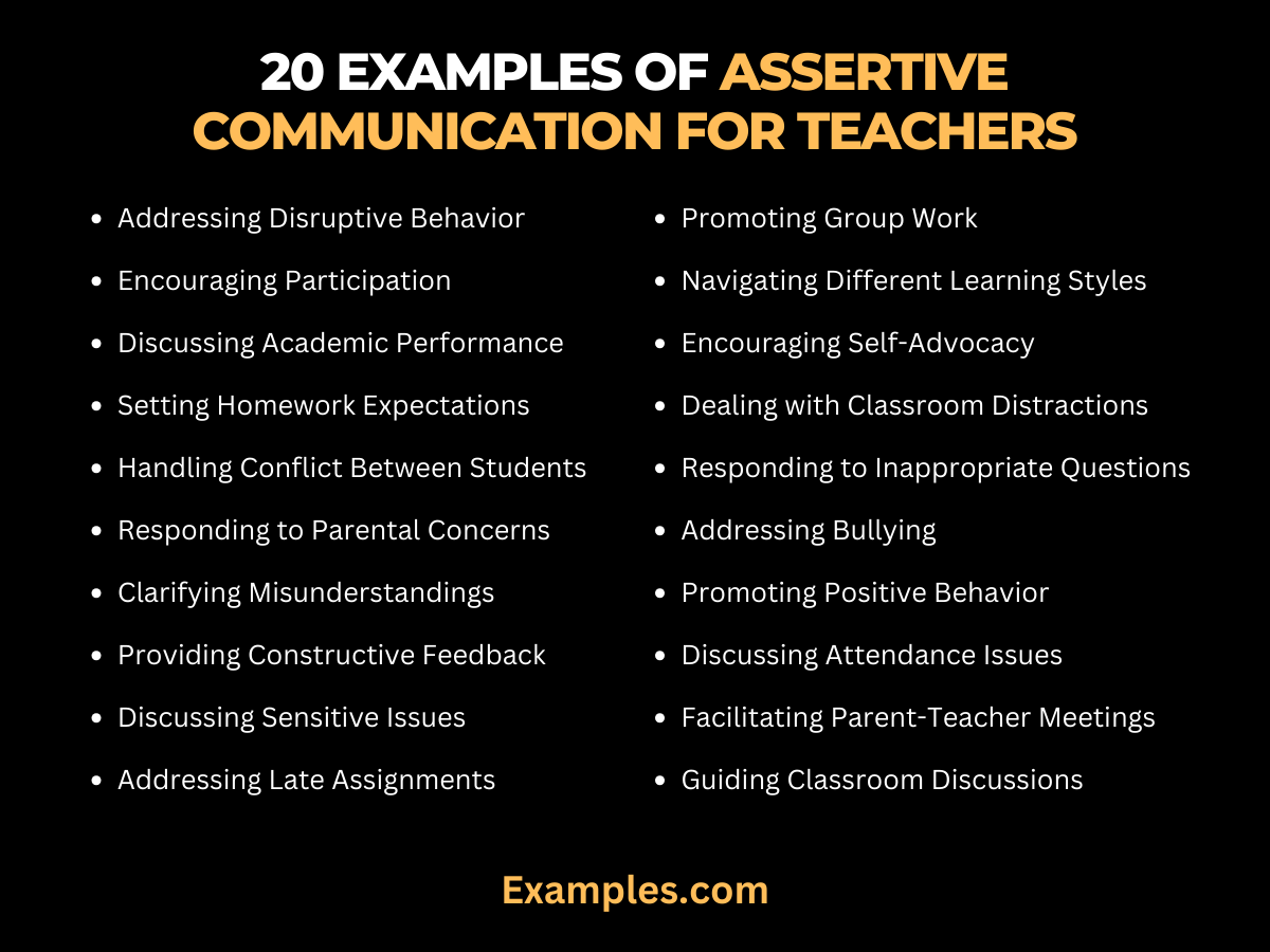 examples of assertive communication for teachers