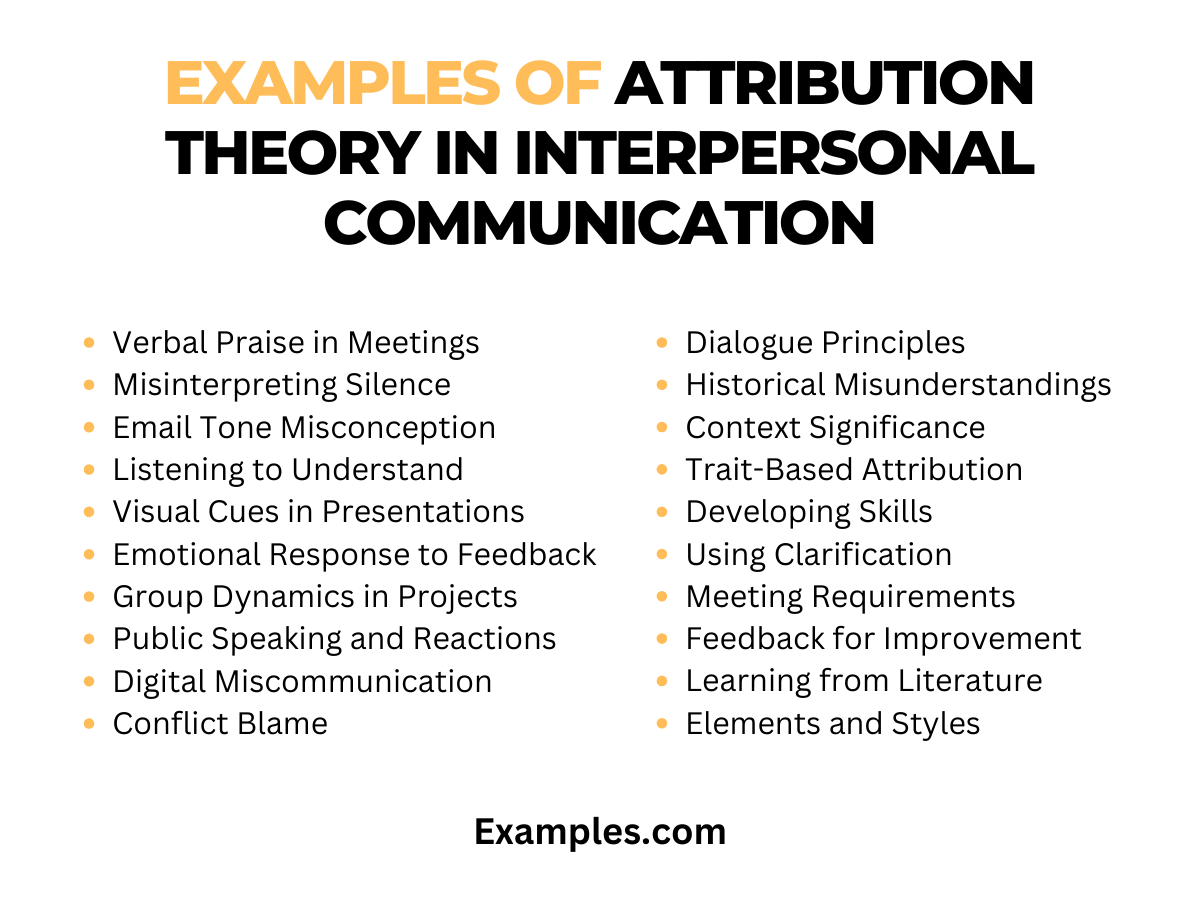 examples of attribution theory in interpersonal communication
