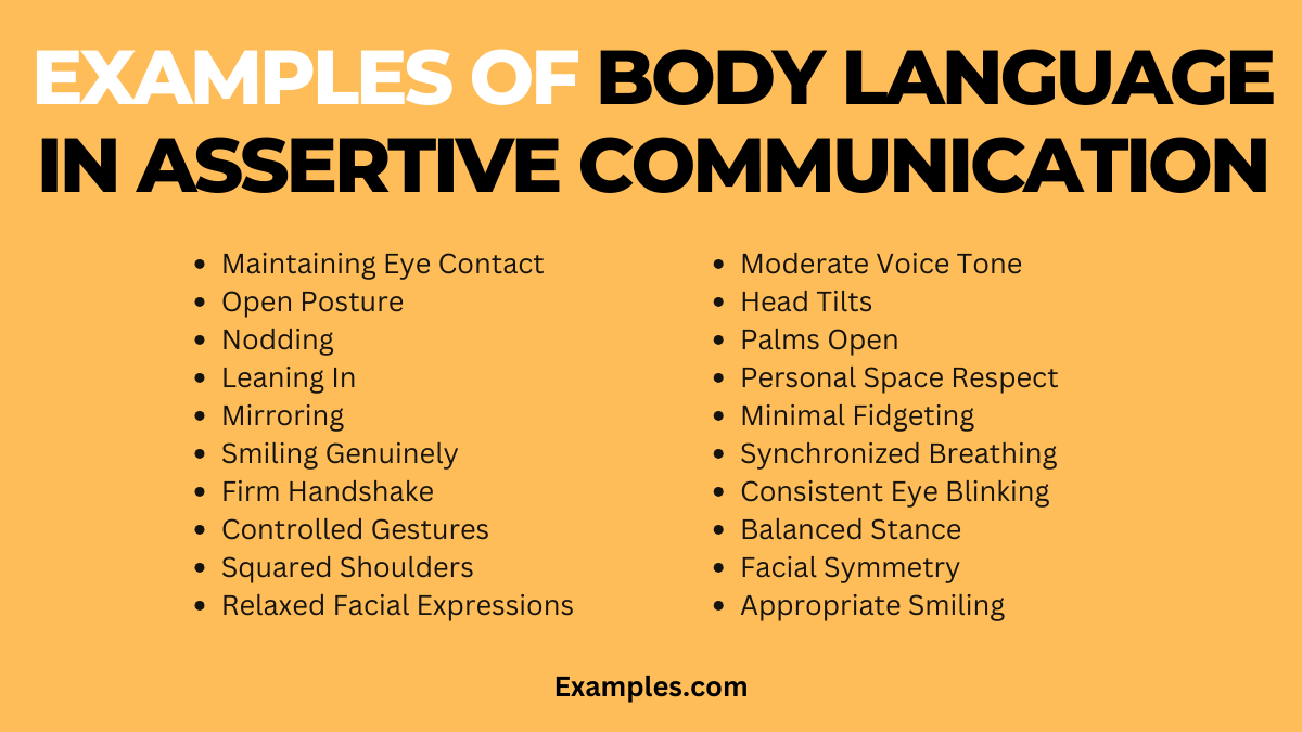 examples of body language in assertive communication