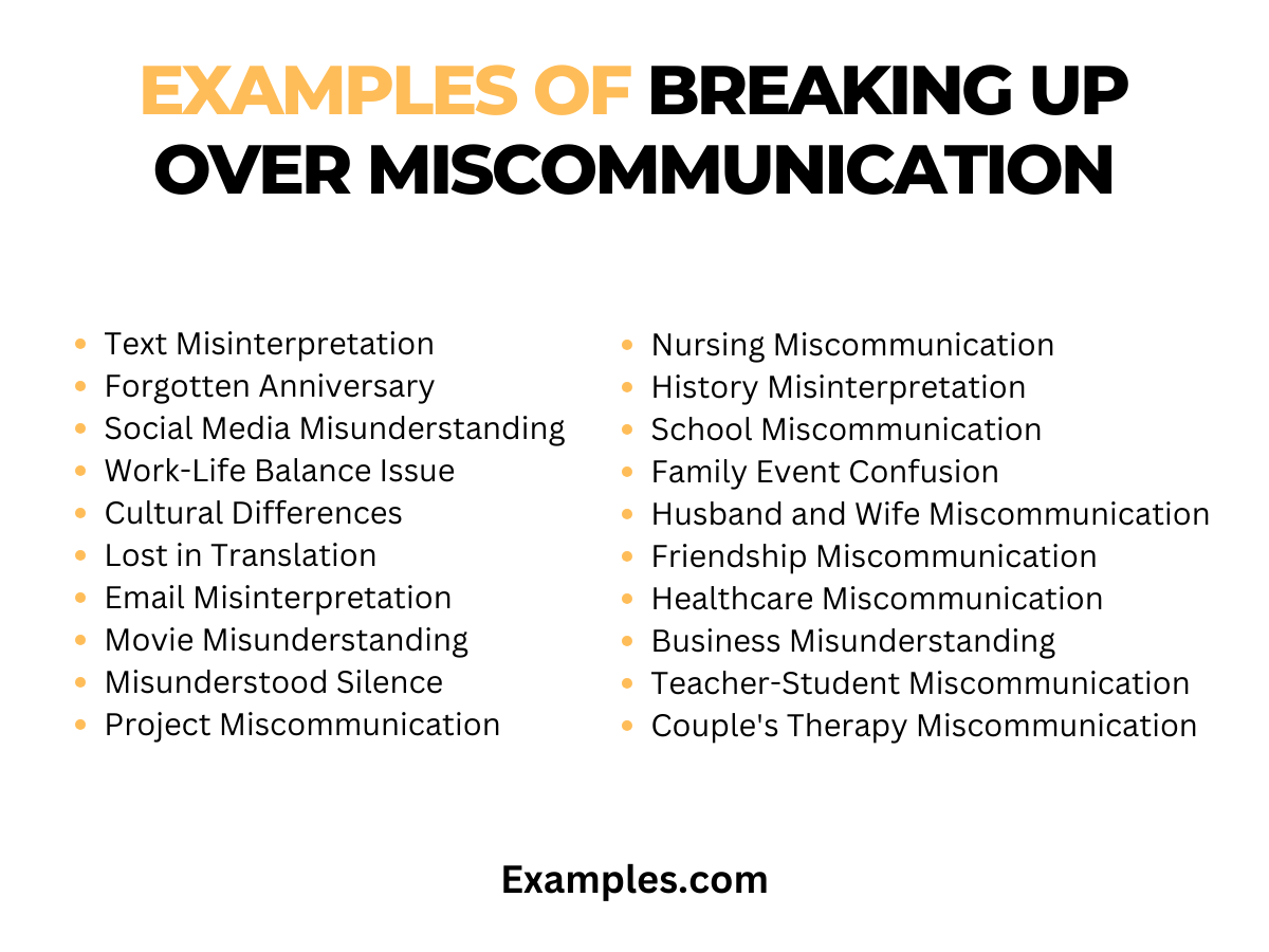 examples of breaking up over miscommunication
