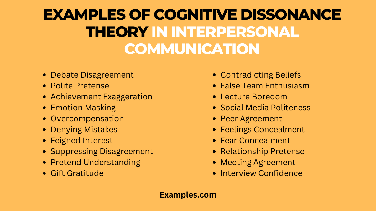 examples of cognitive dissonance theory in interpersonal communication
