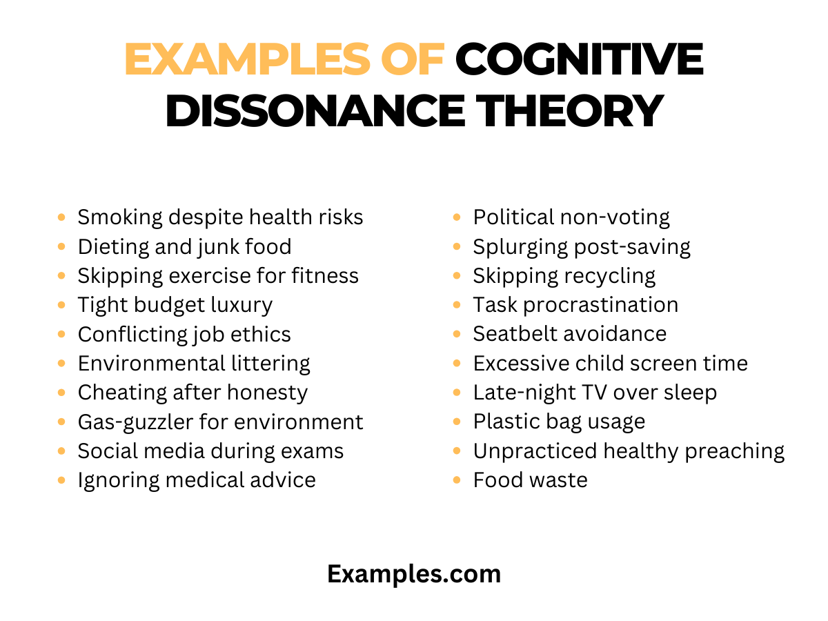 examples of cognitive dissonance theory