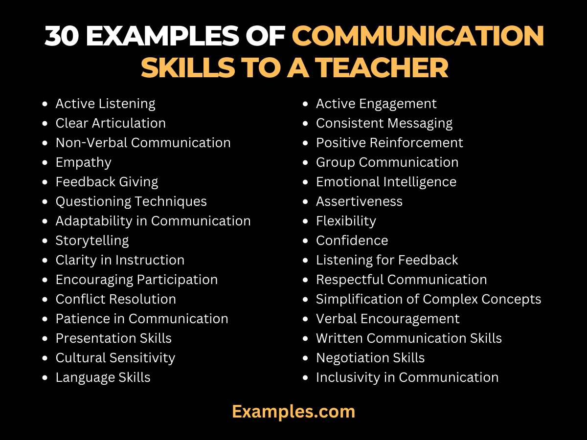 examples of communication skills to a teacher