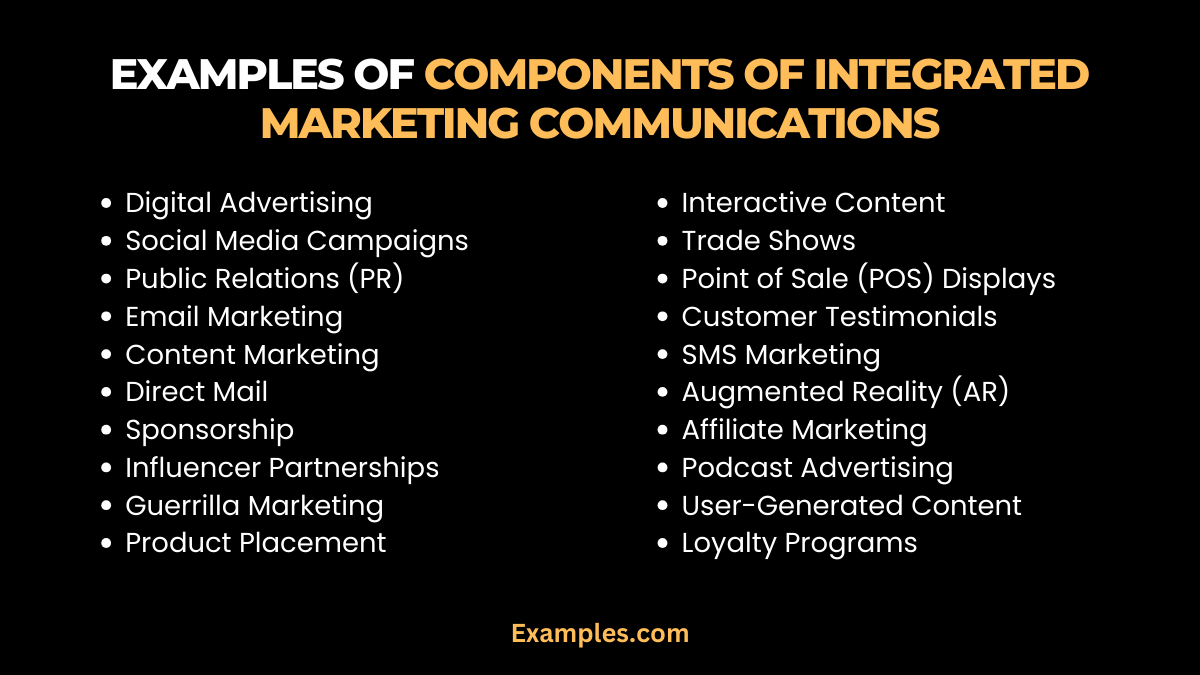examples of components of integrated marketing communications