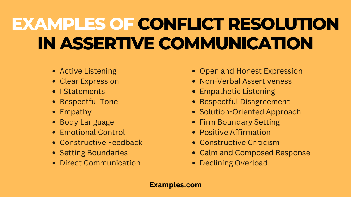 examples of conflict resolution in assertive communication