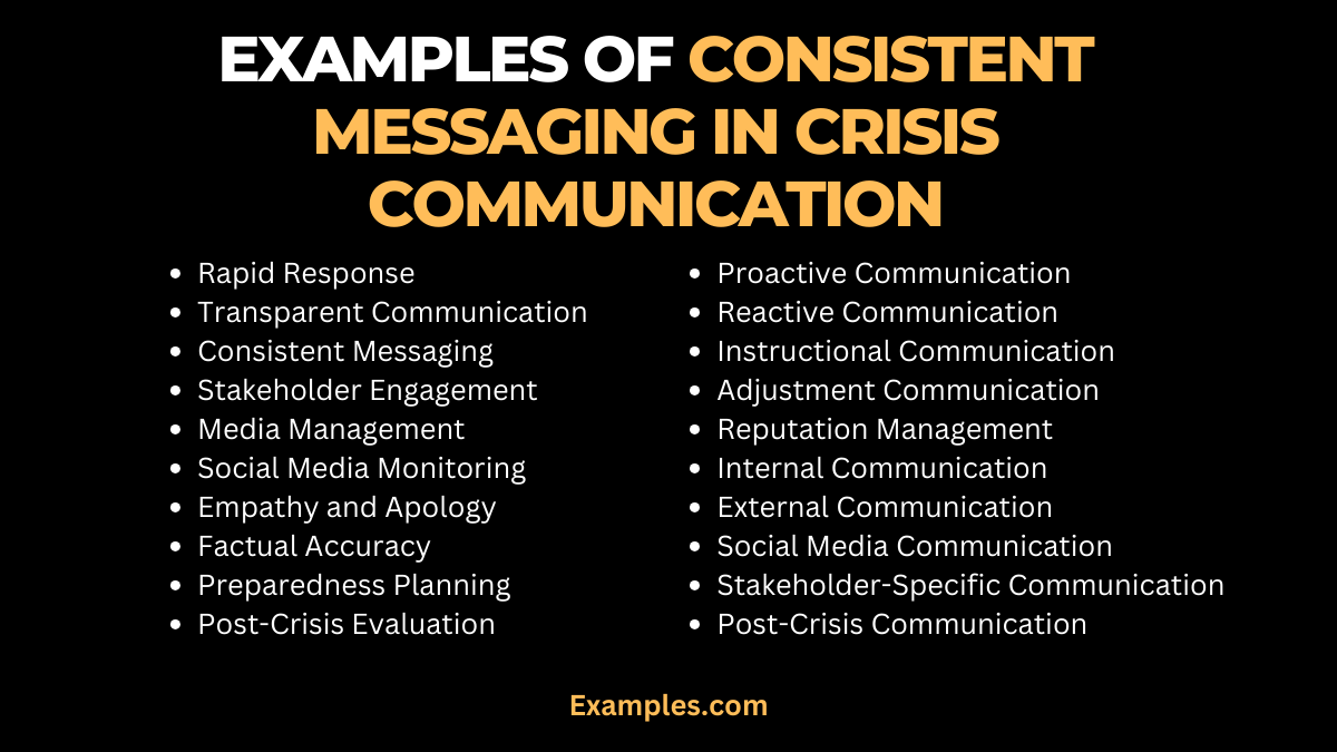 examples of consistent messaging in crisis communication