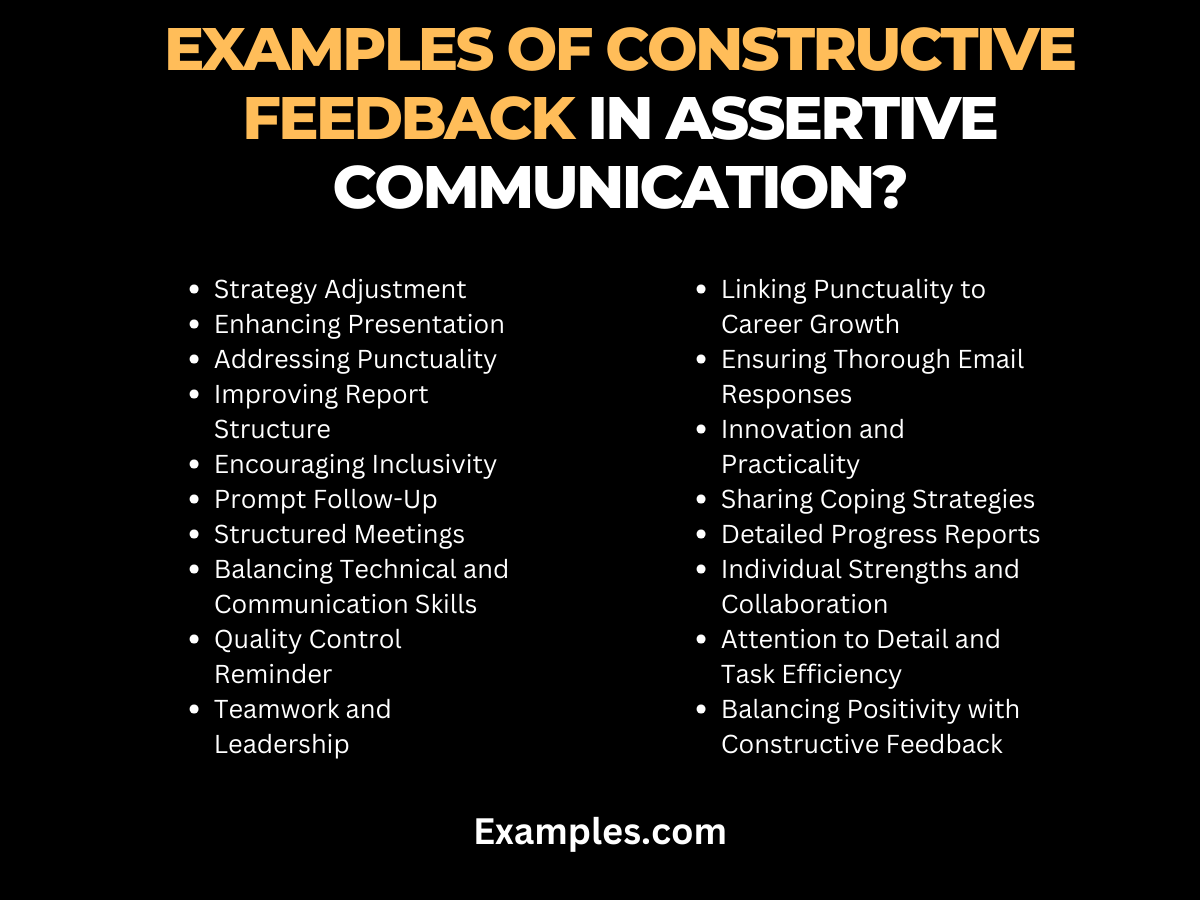 examples of constructive feedback in assertive communication