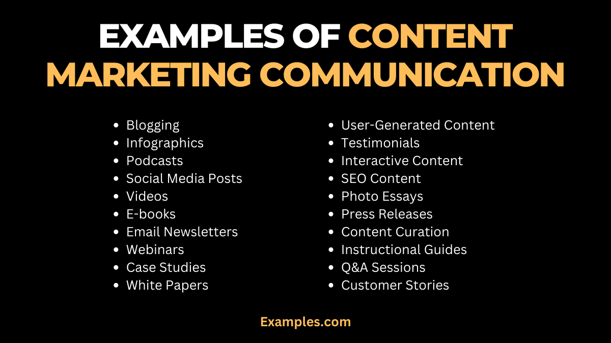 examples of content marketing communication