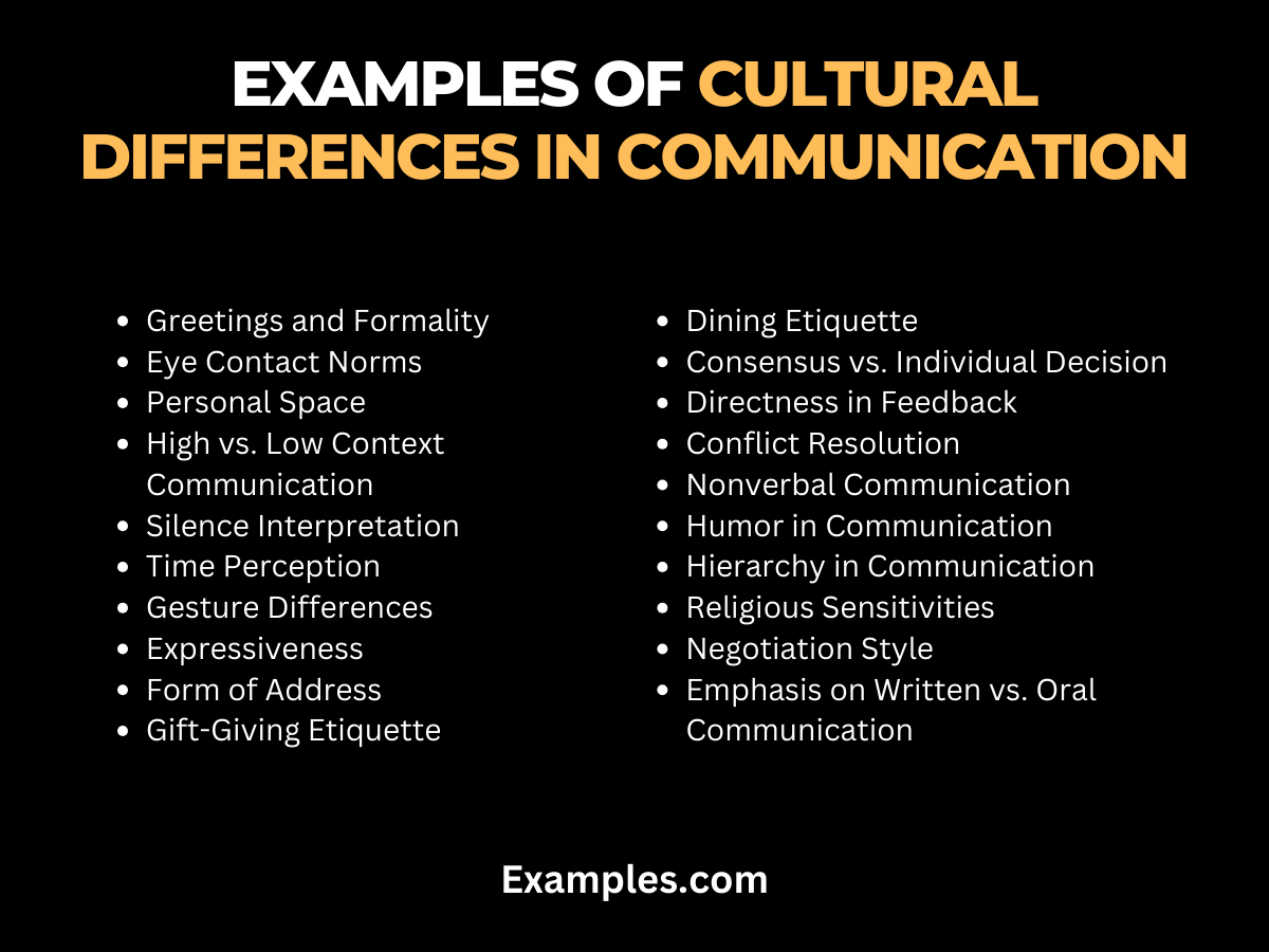 examples of cultural differences in communication