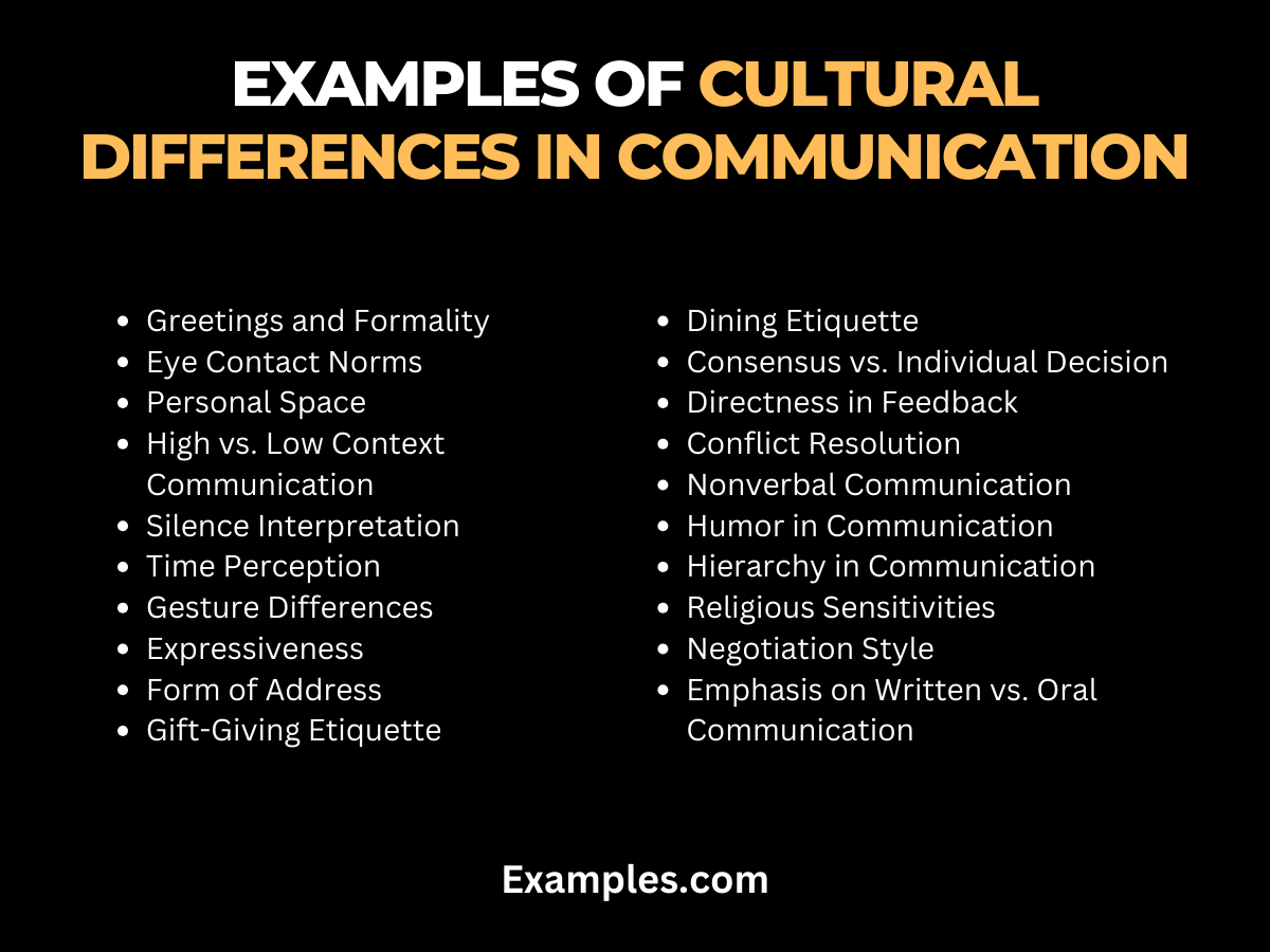 Cultural Differences In Communication Examples