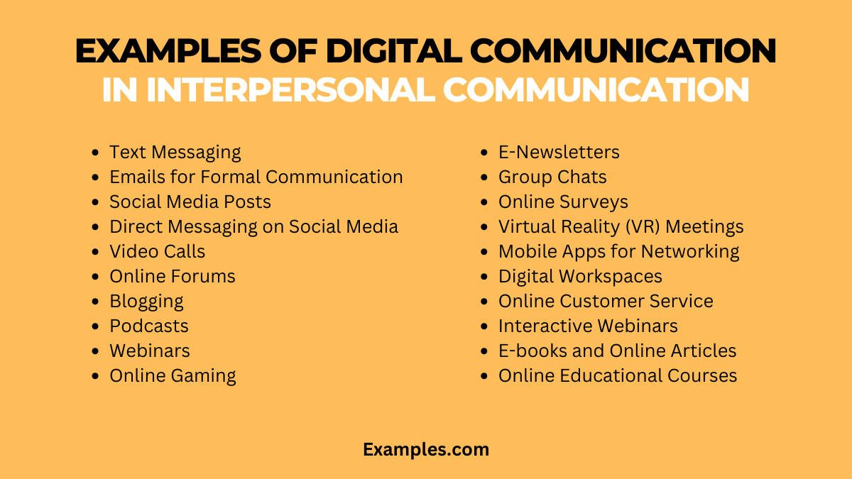 Examples of Digital Communication in Interpersonal Communication