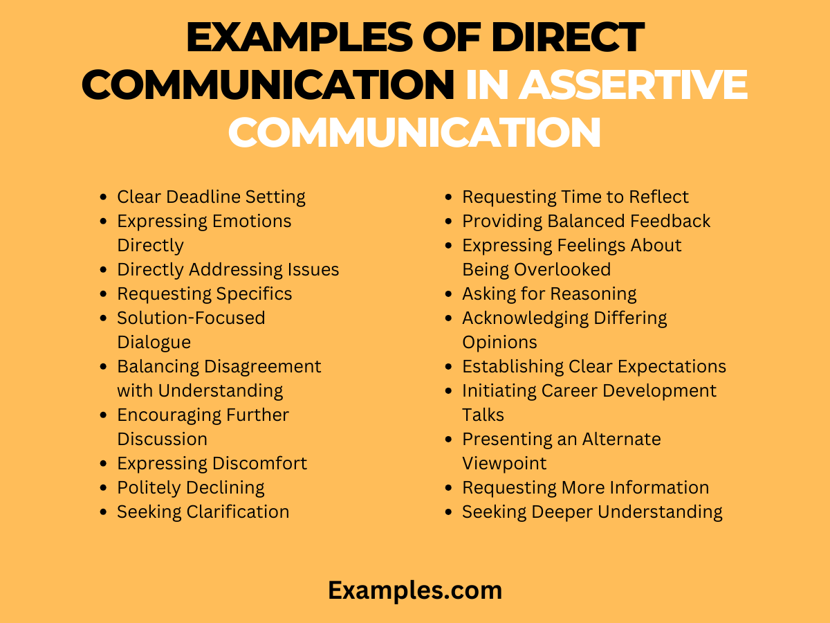 examples of direct communication in assertive communication