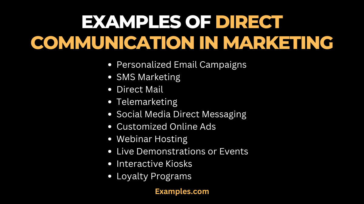 Examples of Direct Communication in Marketing