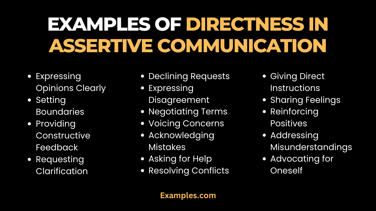 examples of directness in assertive communication