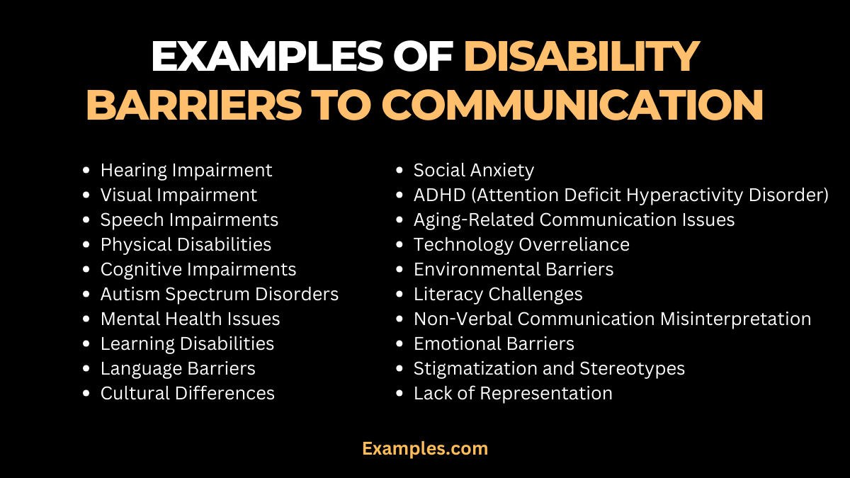 Examples of Disability Barriers to Communication