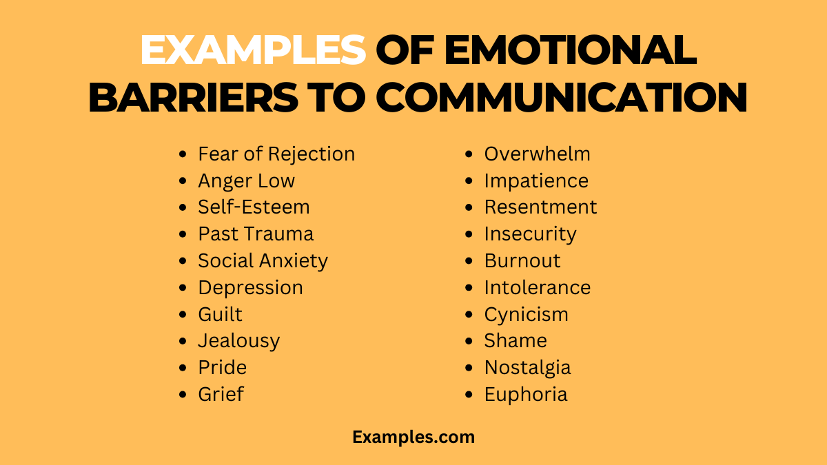 examples of emotional barriers to communication