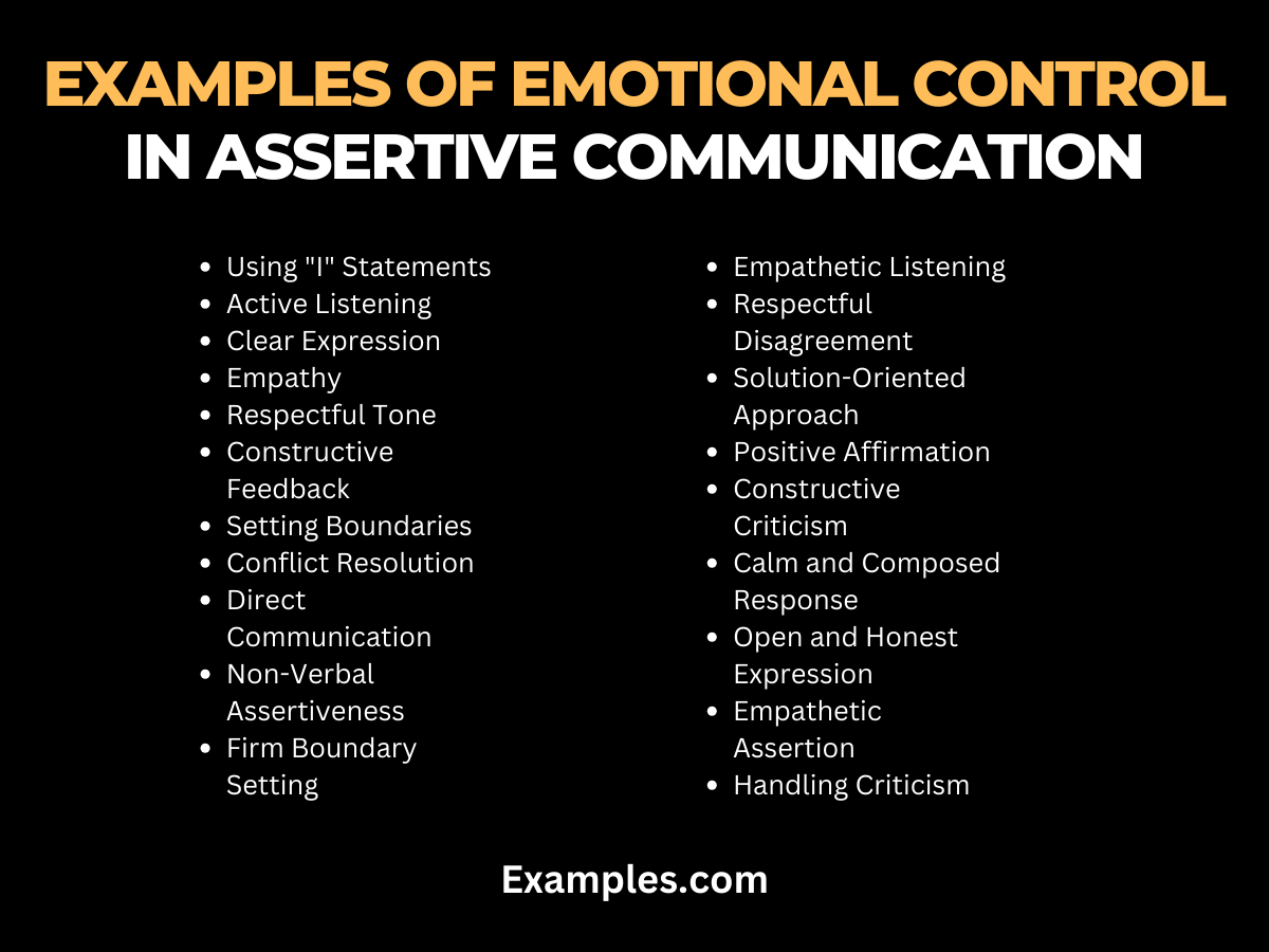 examples of emotional control in assertive communication