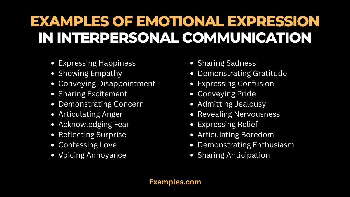 Emotional Expression in Interpersonal Communication - 19+ Examples