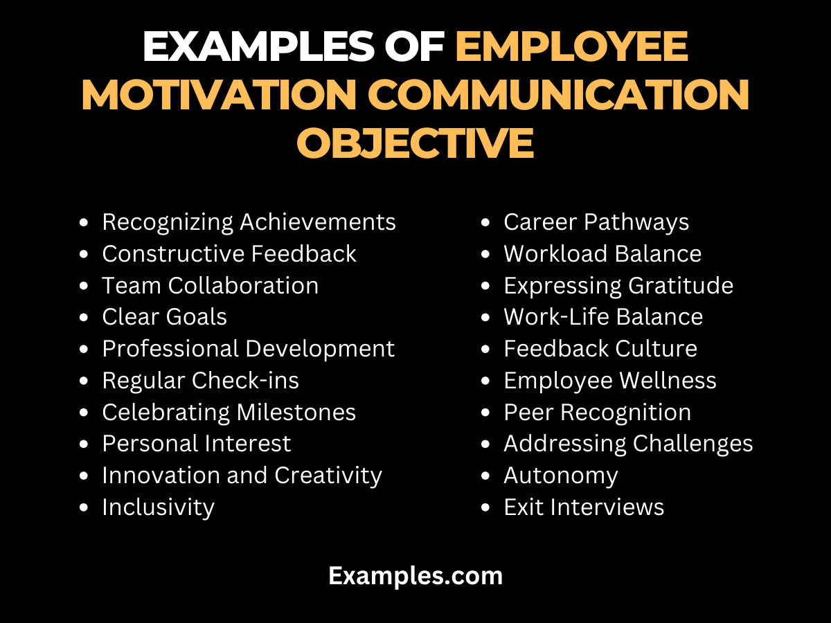 examples of employee motivation communication objective