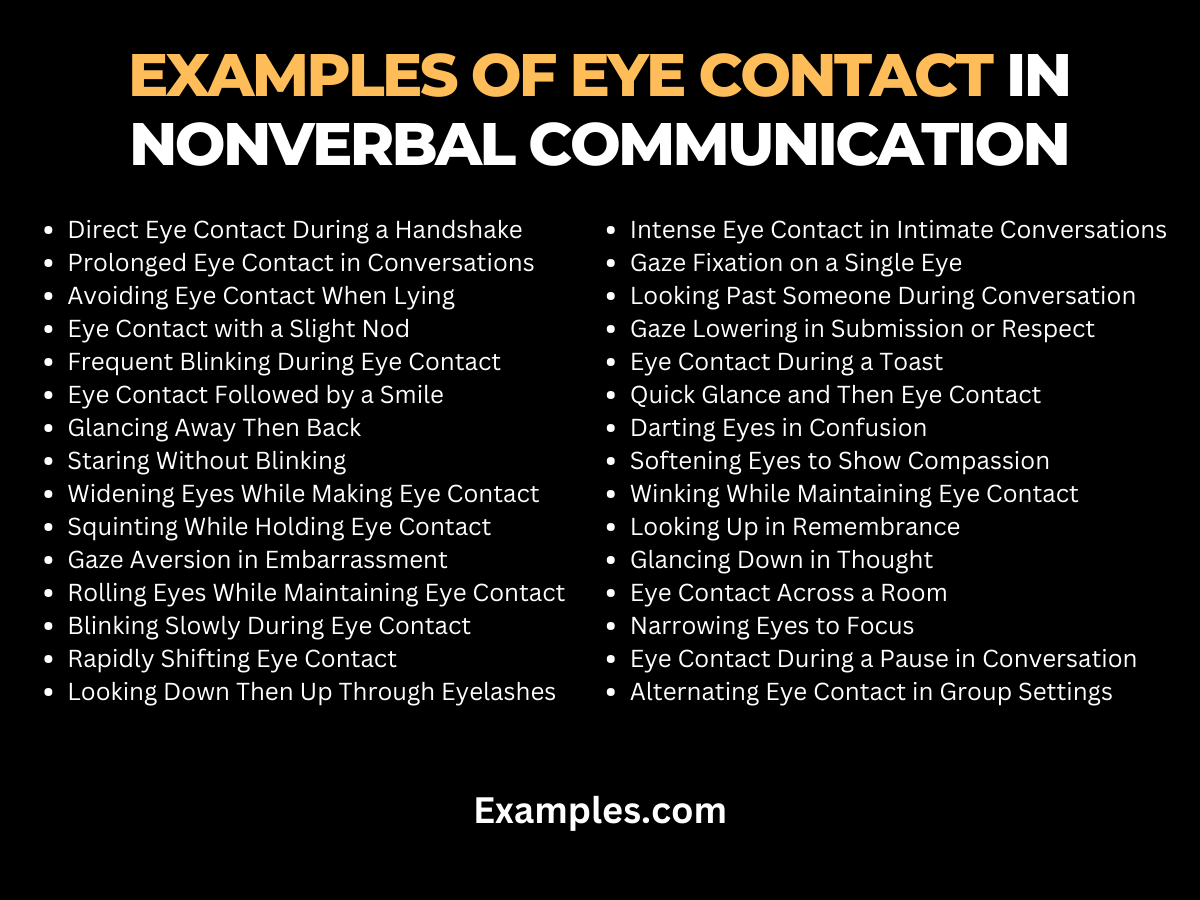 examples of eye contact in nonverbal communication