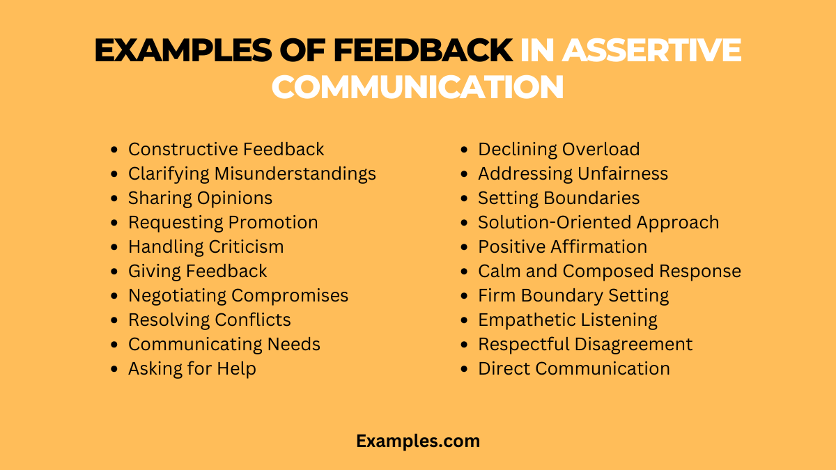 examples of feedback in assertive communication