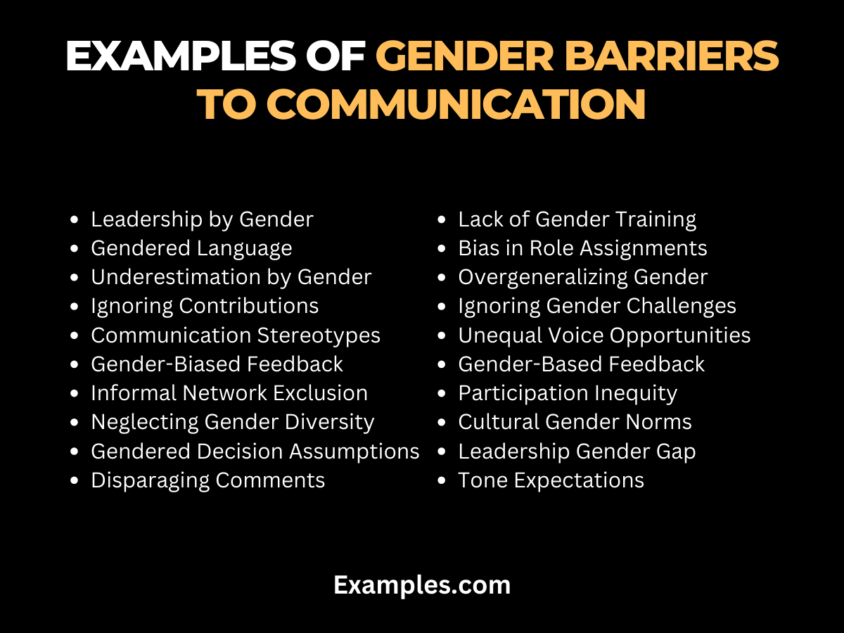 examples of gender barriers to communication