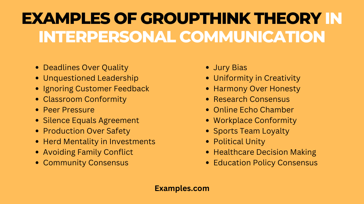 examples of groupthink theory in interpersonal communication