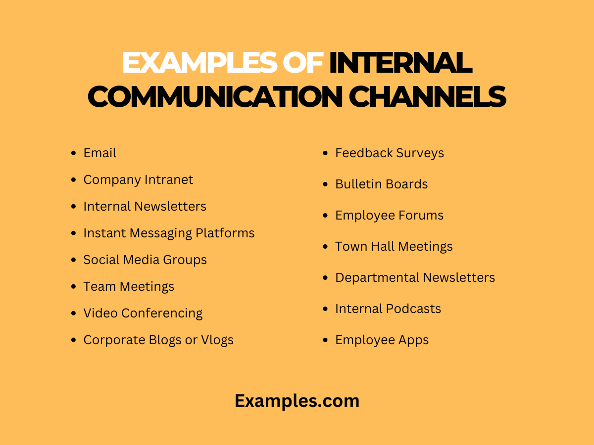 examples of internal communication channels