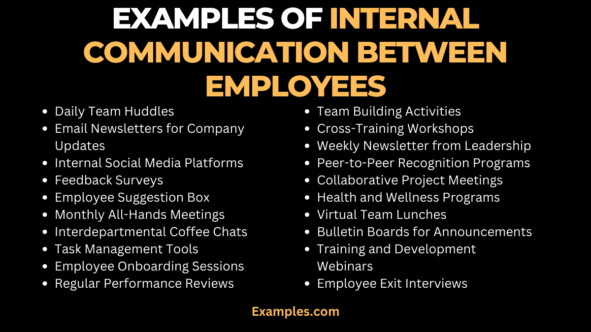 examples of internal communication between employees
