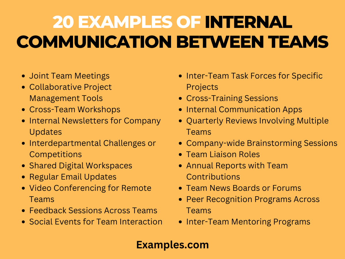 examples of internal communication between teams
