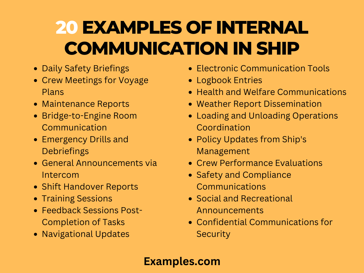 examples of internal communication in ship