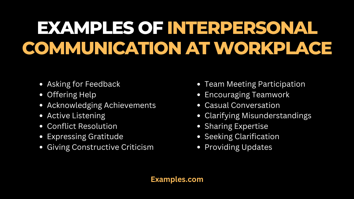 examples of interpersonal communication at workplace