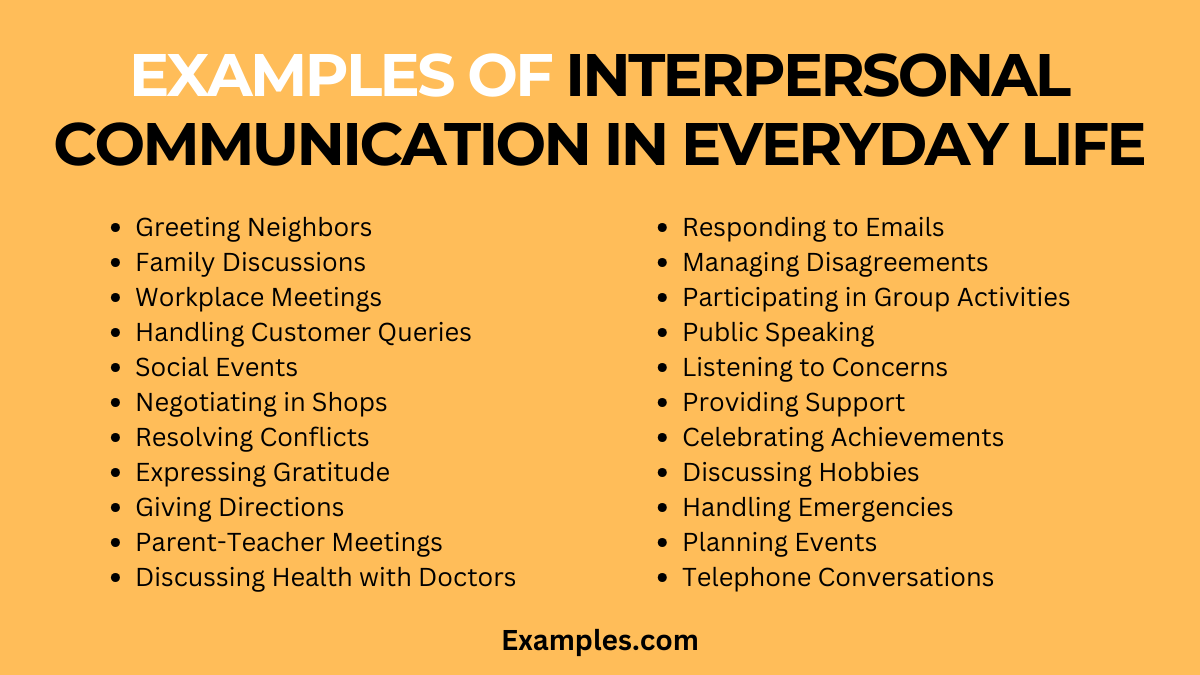 examples of interpersonal communication in everyday life