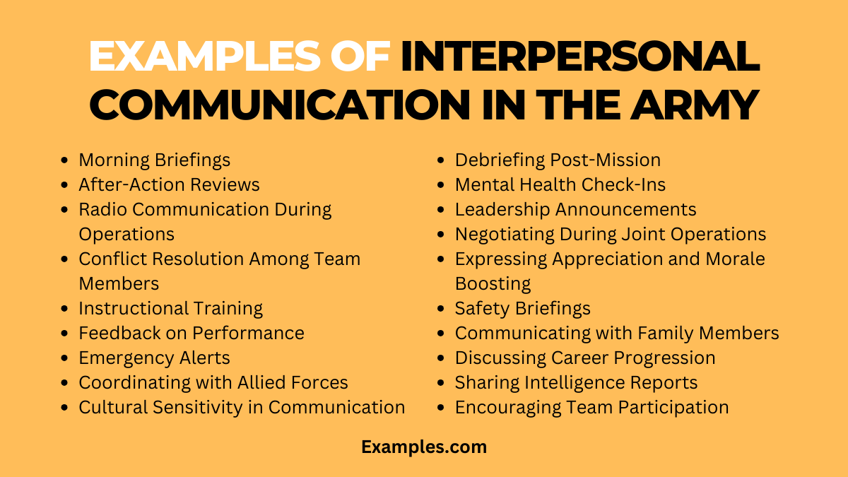 examples of interpersonal communication in the army