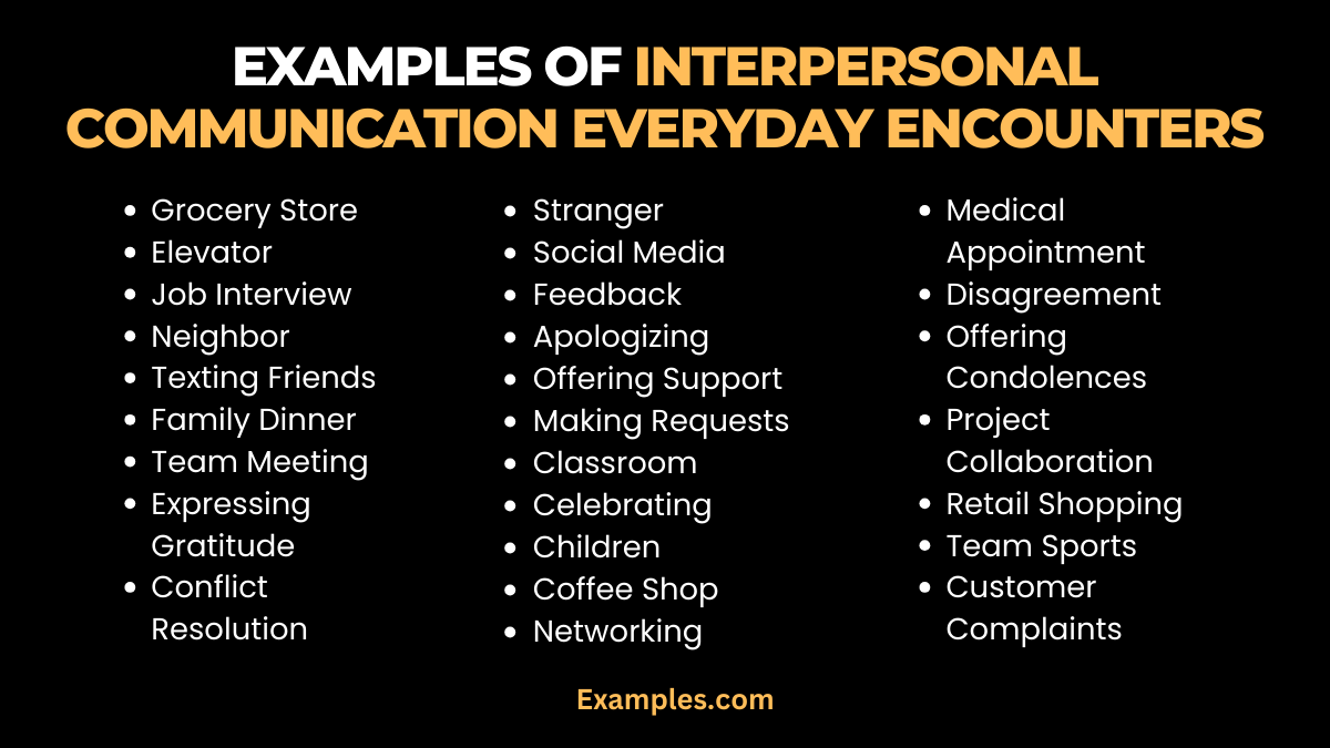 examples of interpersonal communications everyday encounters
