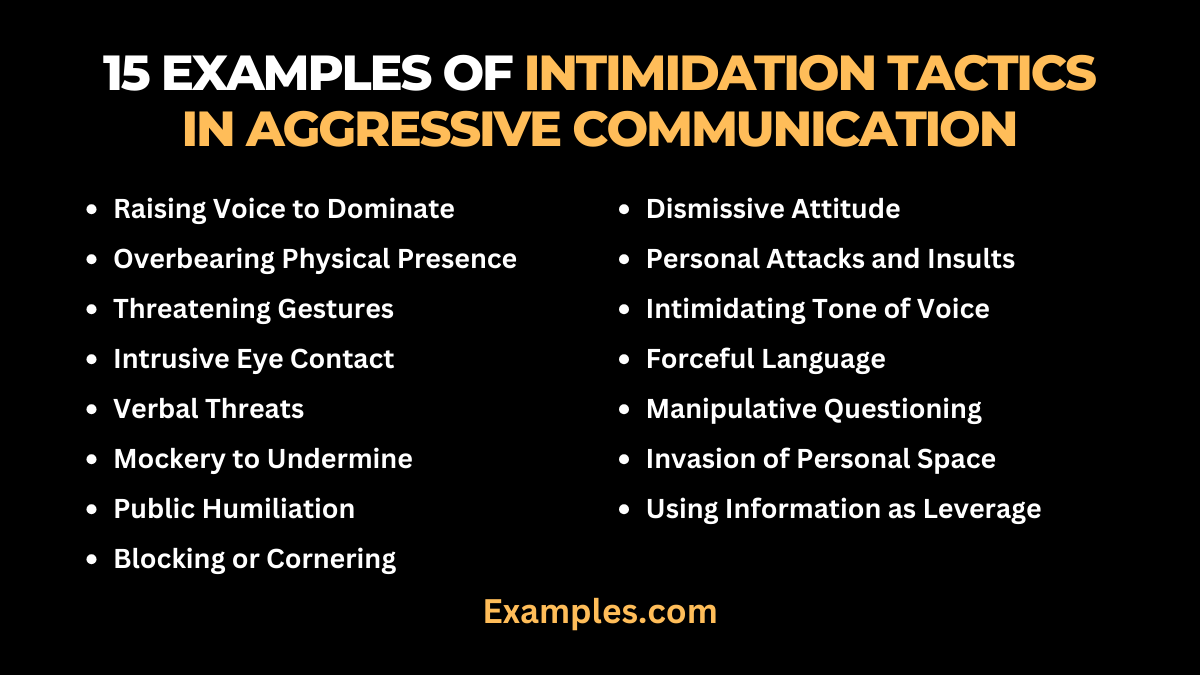 examples of intimidation tactics in aggressive communication