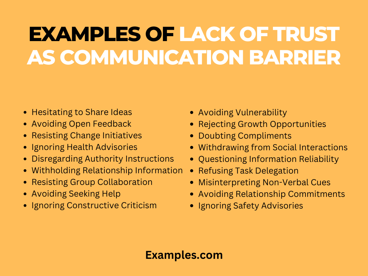 examples of lack of trust as communication barrier