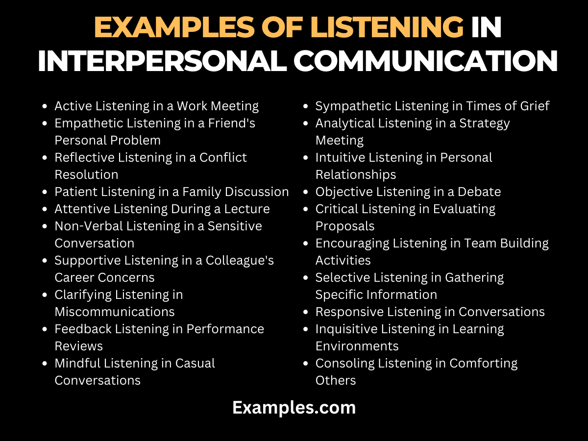 examples of listening in interpersonal communication