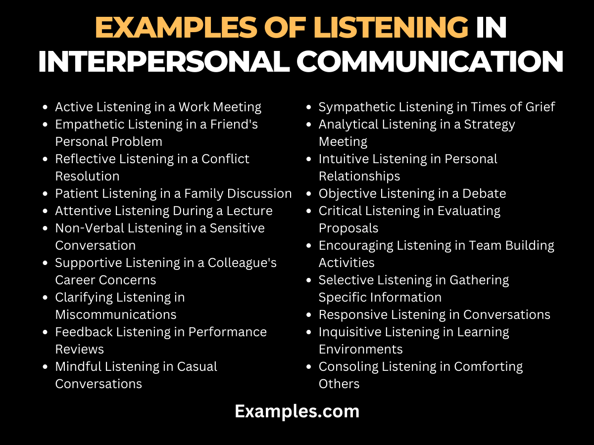 Listening in Interpersonal Communication - 19+ Examples