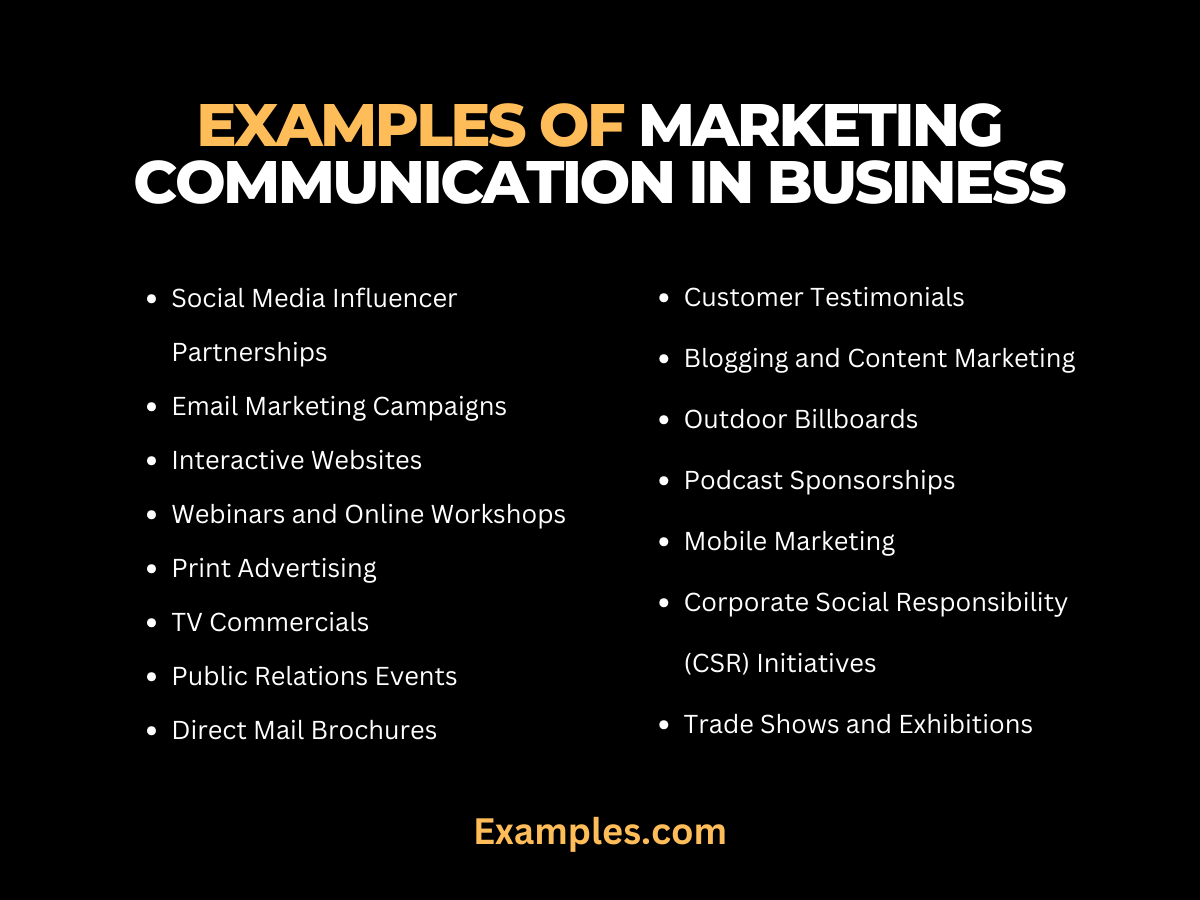 examples of marketing communication in business