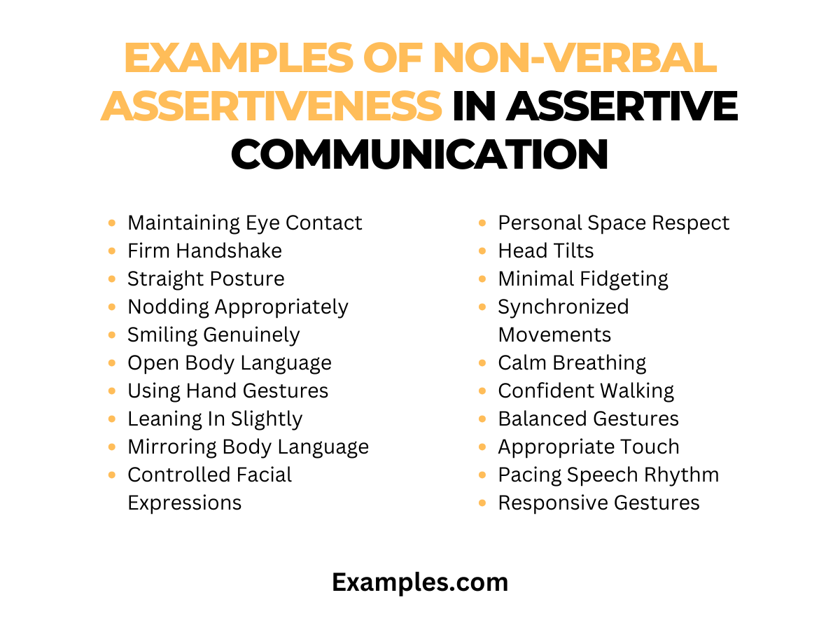 examples of non verbal assertiveness in assertive communication